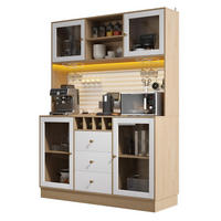 GESCHIRRSCHRANK aus MDF & Glas 140x40x185.7cm in Weiß mit Smart LED - Weiß, Holzwerkstoff (140/185.7/40cm) - Modfu