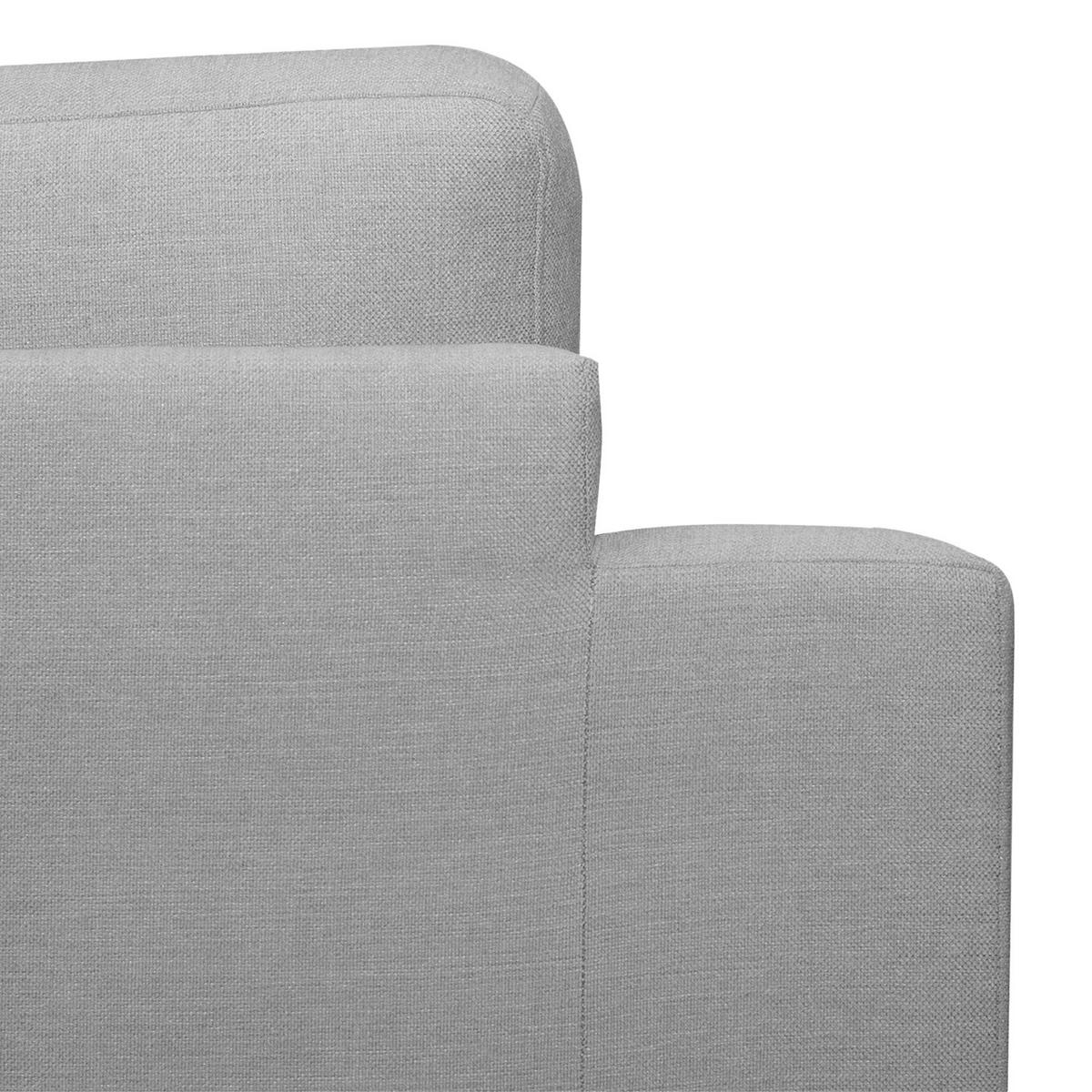 ECKSOFA mit Longchair - Eichefarben/Grau, Eichenholz/Textil (281/153cm) - home24
