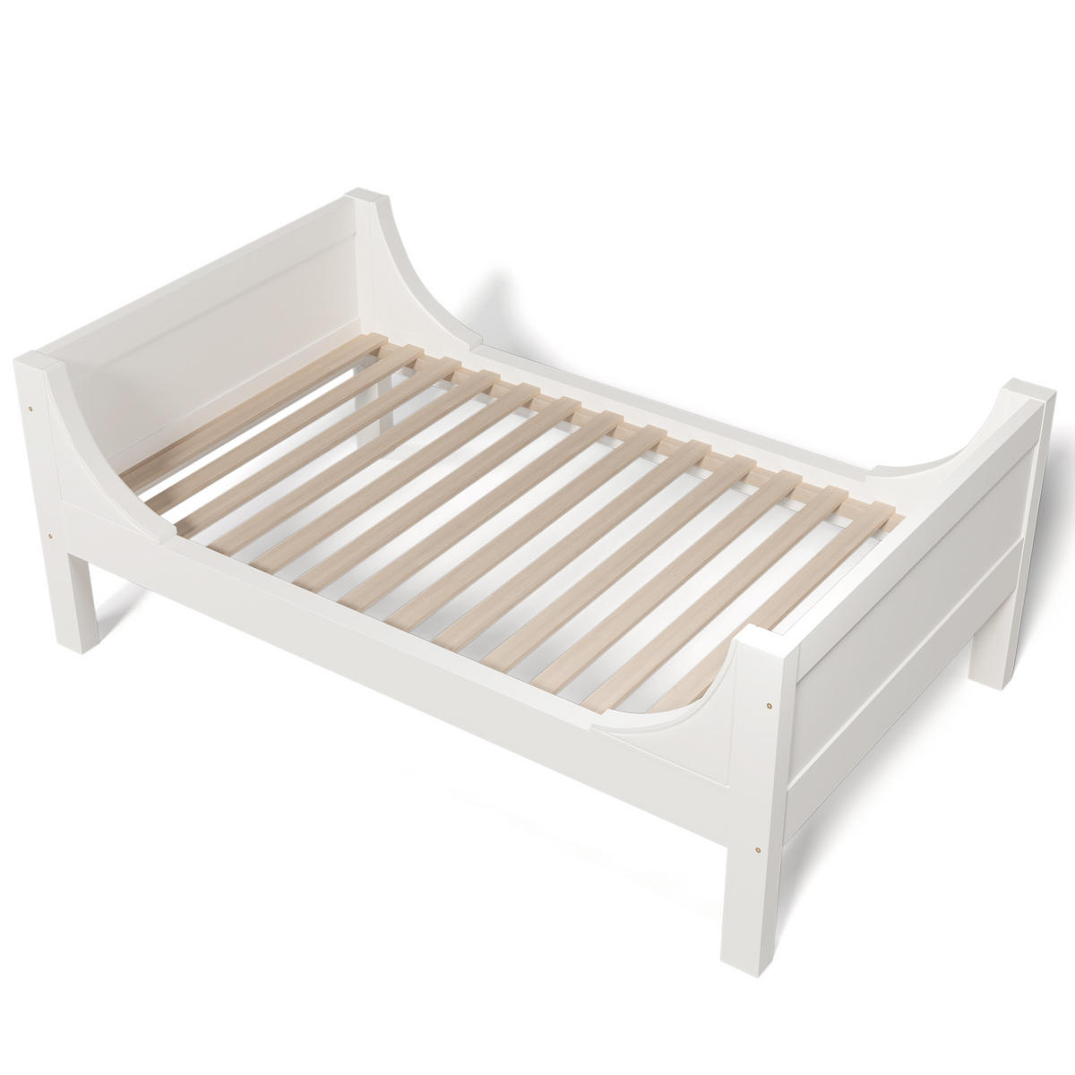 ETAGENBETT 90/200 cm trennbar mit flexibel montierbarer Leiter und Schlittenform, Weiß - Weiß, Holzwerkstoff (90/200cm) - Redom