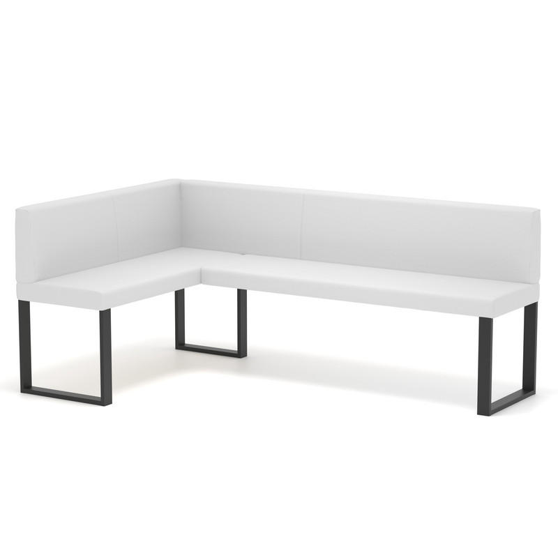 ECKBANK links SANA U Kunstleder glatt, 128/168 cm Weiß - Weiß, Kunststoff/Textil (128/168cm) - Idohome
