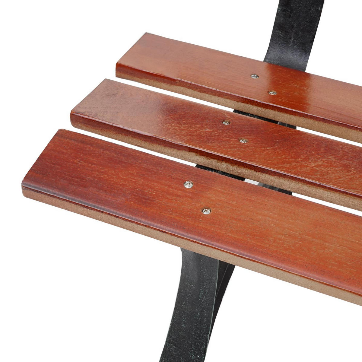 GARTENBANK Schwarz, Teak Dekor - Schwarz/Teakfarben, Holz (170/78/60cm) - MCW