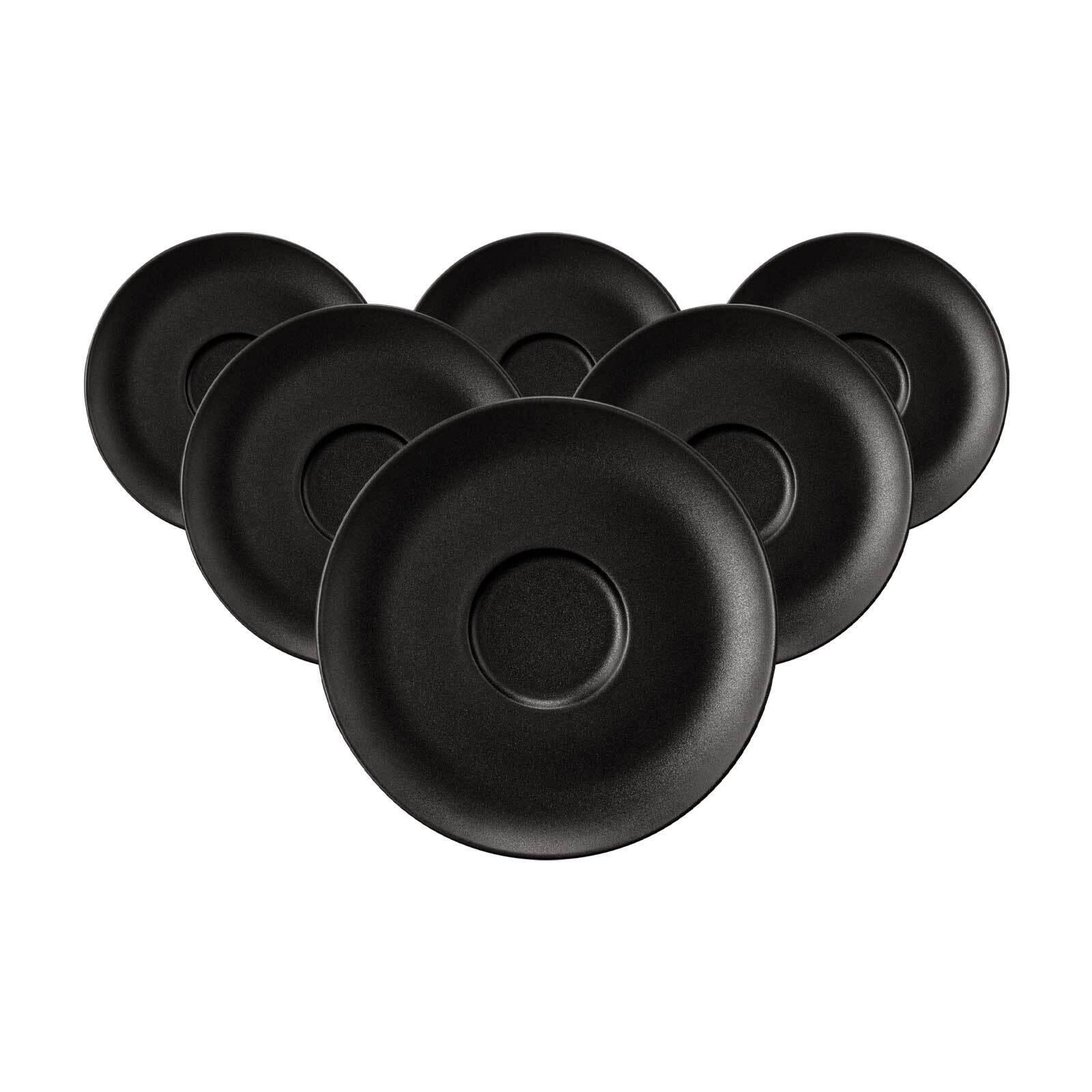 KOMBIUNTERTASSEN Liberty Velvet Black schwarz ø 16,1 cm 6er Set - Schwarz, Keramik (16.1cm) - Seltmann Weiden