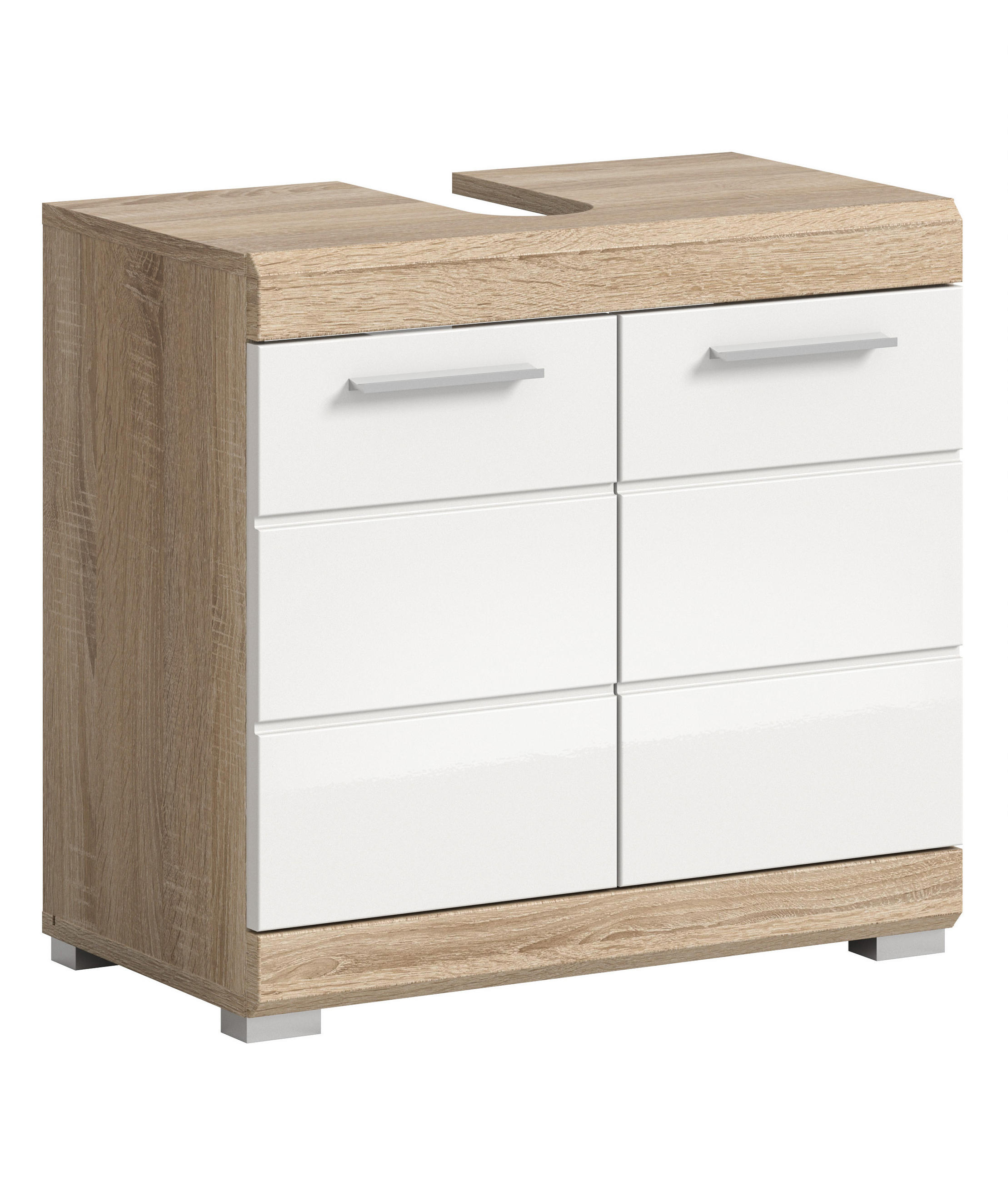 WASCHBECKENUNTERSCHRANK Lambada Bad in Sonoma Eiche hell und weiß HG B/H/T: 60x56x34 cm - Sonoma Eiche, Holz (60/56/34cm)
