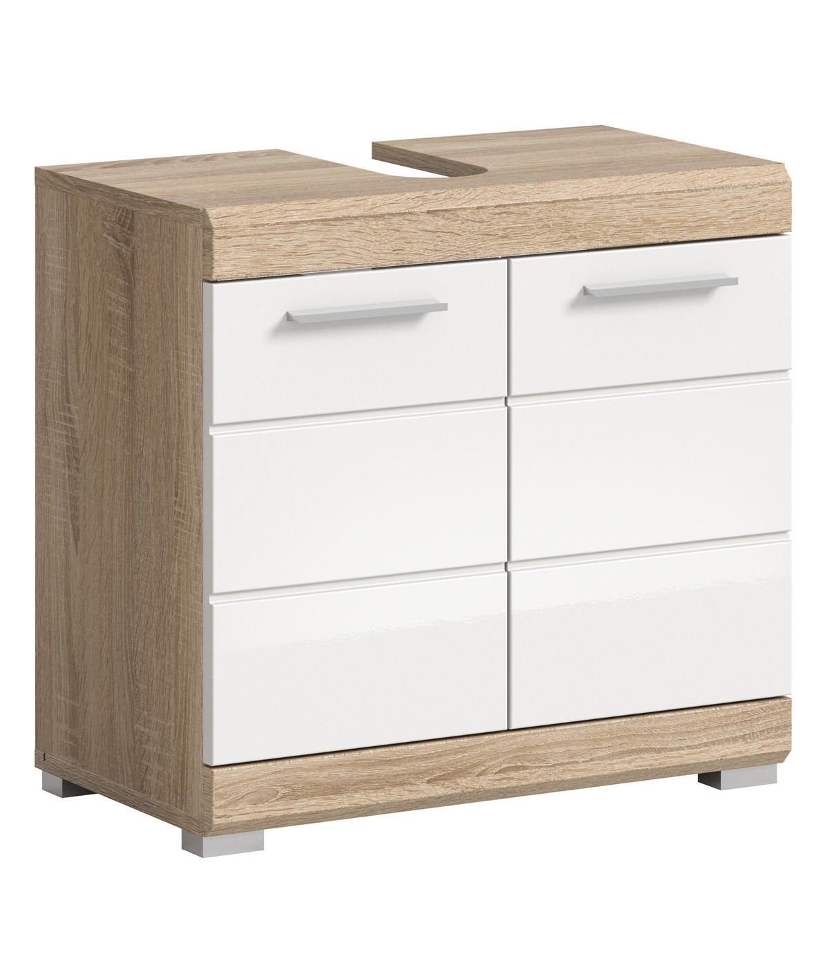 WASCHBECKENUNTERSCHRANK Lambada Bad in Sonoma Eiche hell und weiß HG B/H/T: 60x56x34 cm - Sonoma Eiche, Holz (60/56/34cm)