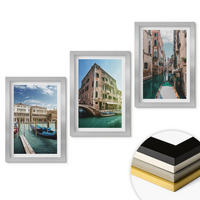 WANDBILDER 3er Set - 20x30 cm Silberner Rahmen - Architektur der Kanäle von Venedig - Silberfarben, Kunststoff (20/30cm) - ArtPrintCave