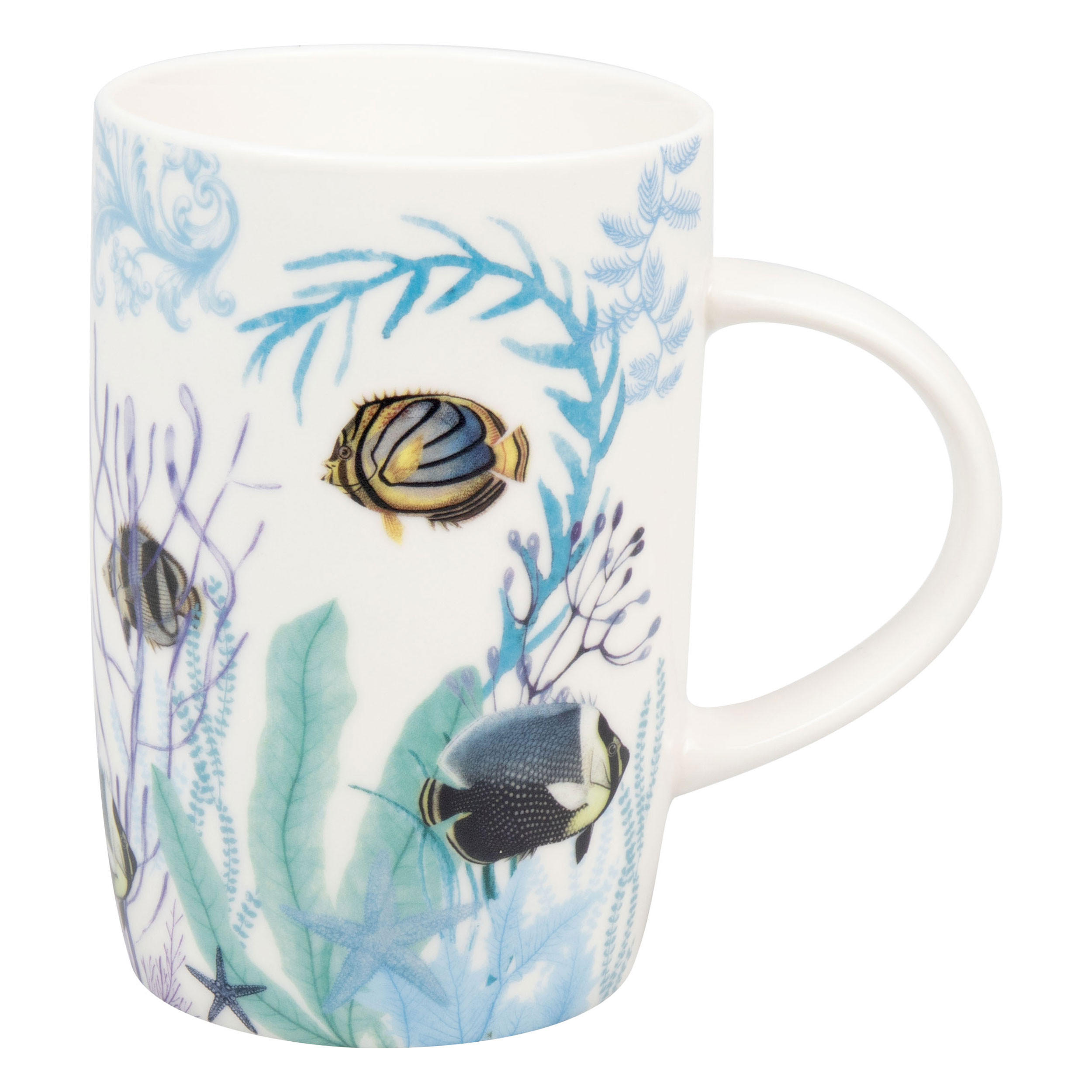 KAFFEEBECHER Blue Coral - Sanmartin - Naturfarben, Keramik (0.6L) - Könitz