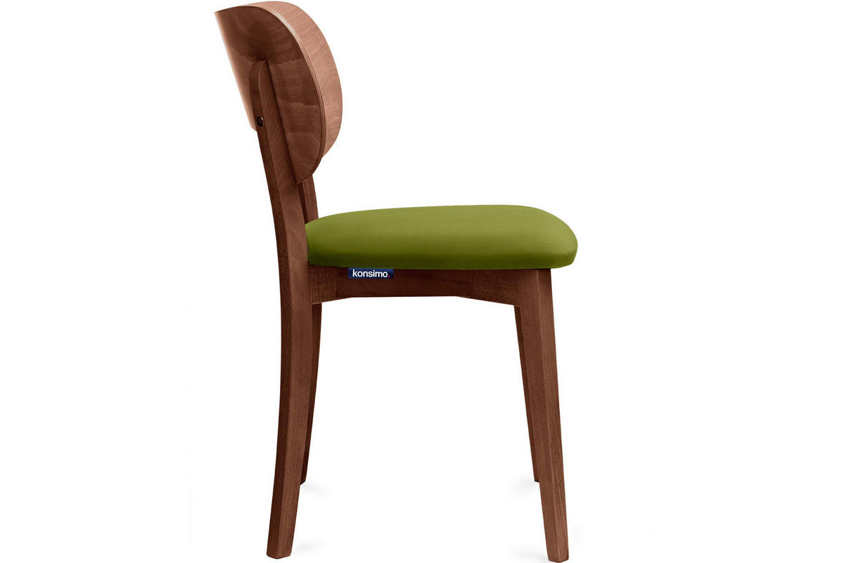 ESSZIMMERSTÜHLE LYCO (2er-Set), oliv / Walnuss mittel - Walnussfarben/Olivgrün, Holz/Buchenholz (47/81/45cm) - KONSIMO®