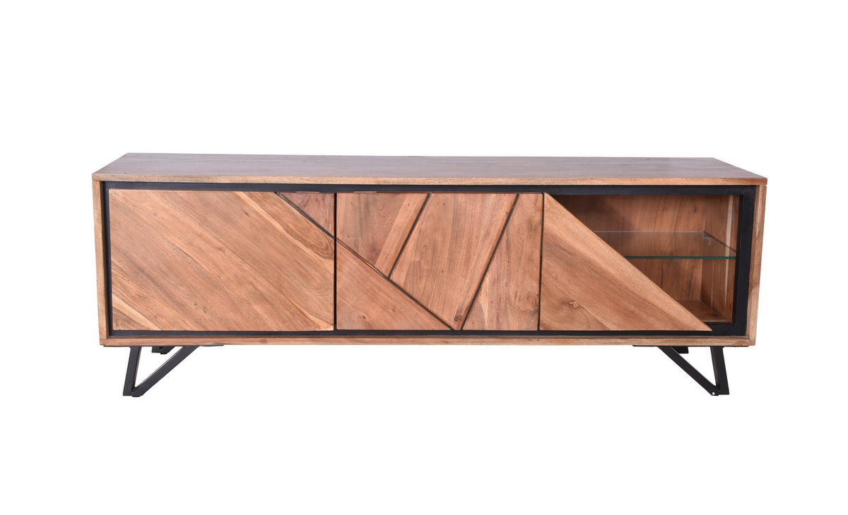 TV-SCHRANK Ebba Akazienbraun 51x40x150cm - Akaziefarben, Holz (40/51/150cm) - DELUKE