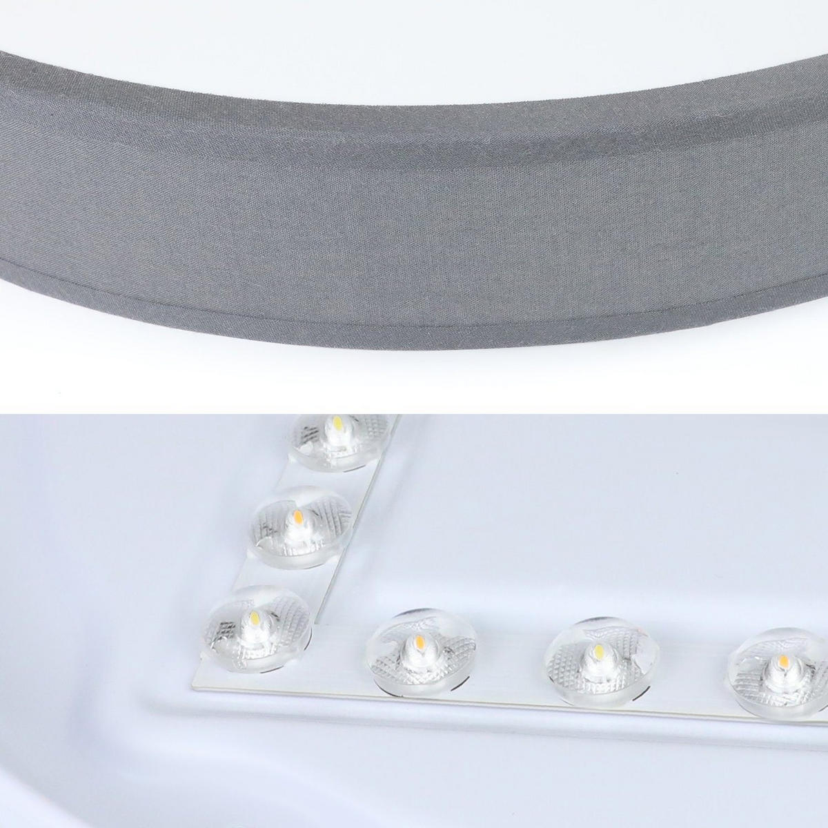 LED-DECKENLEUCHTE Debra 38/38/6 cm - Grau, Textil (38/38/6cm) - Nettlife
