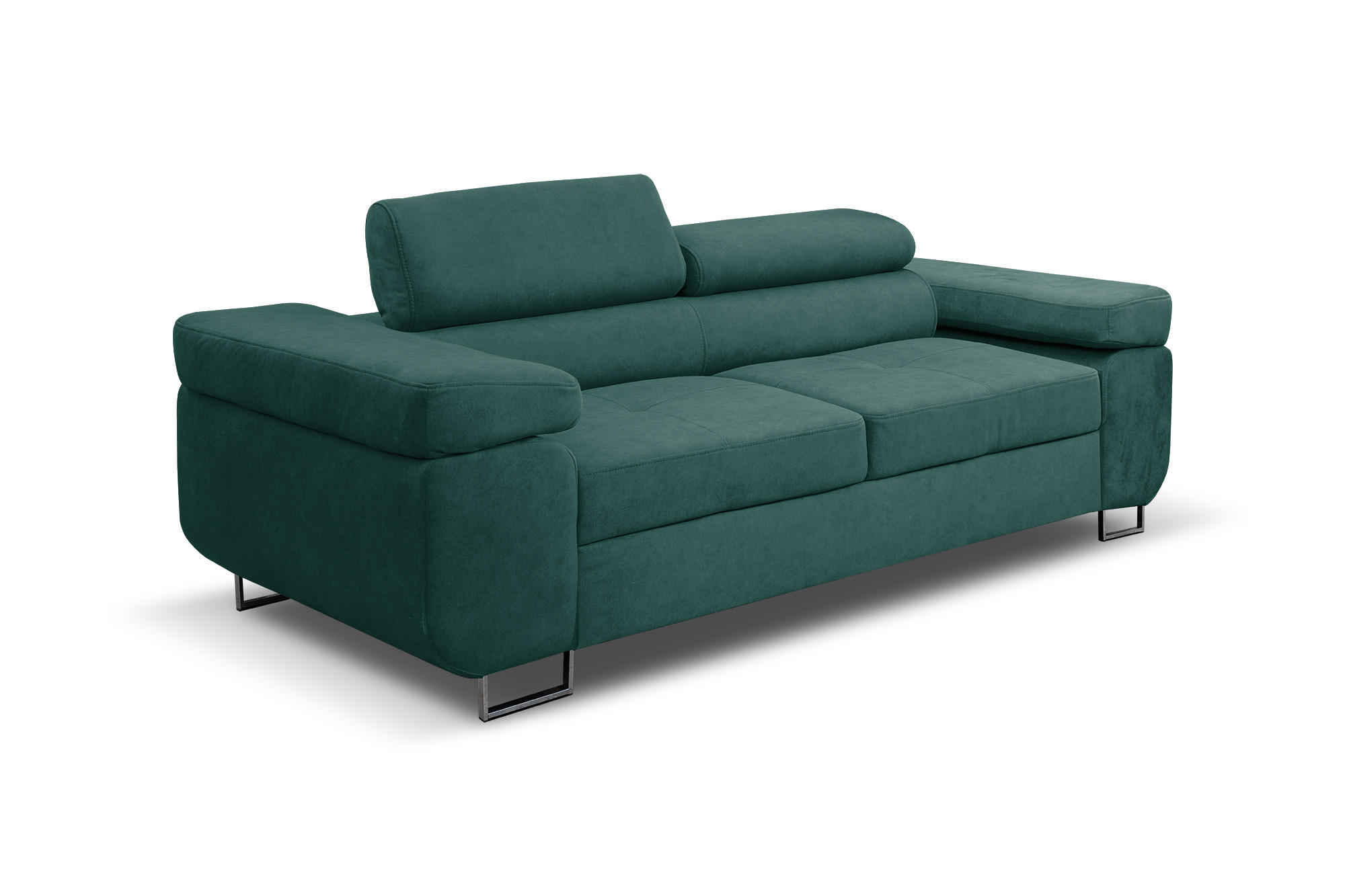SOFA Marlene mit verstellbaren Kopfstützen 202 cm Wohnzimmer, grün - Grün, Holz (202/87/97cm) - Margaret Hadas24