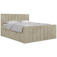 POSTEL BOXSPRING INERO DUO 140/200 - Béžová Samet - Topper Visco - H4 - černá/béžová, textil/plast (140/200cm) - MKS