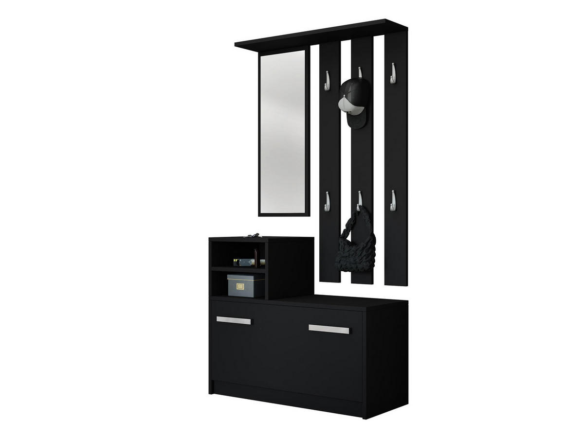 GARDEROBE Kolom - Schwarz, Holzwerkstoff (85/180/24cm) - MIRJAN24