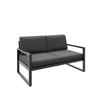 GARTENSOFA 2 Sitzer Madera 146x80cm, schwarz, dunkelgrau - Dunkelgrau/Schwarz, Kunststoff/Metall (146/86/80cm) - Margaret Hadas24