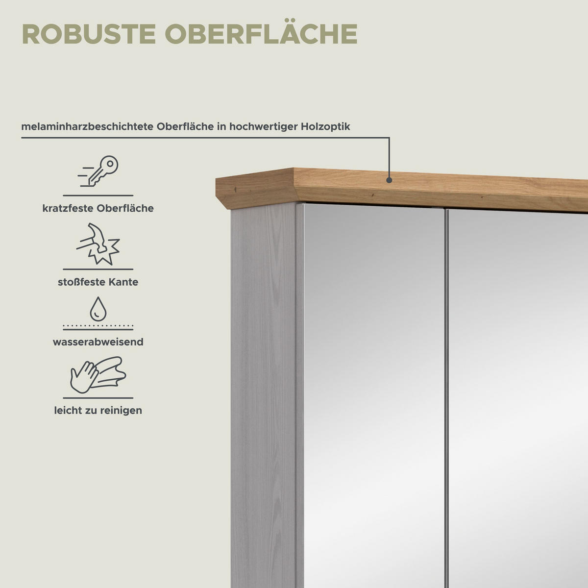 SPIEGELSCHRANK Siena (B/H/T: ca. 69/71/21 cm) in Sibiu Lärche Nachbildung/Sibiu Lärche Nachbildung - Lärchefarben, Holzwerkstoff (69/71/21cm)