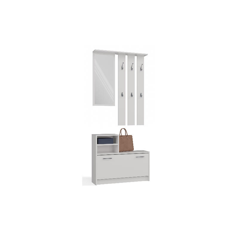 RAUMHIRSCH FURNITURE ŠATNÍK praktická šatníková sestava se zrcadlem bílá 85/180/24
