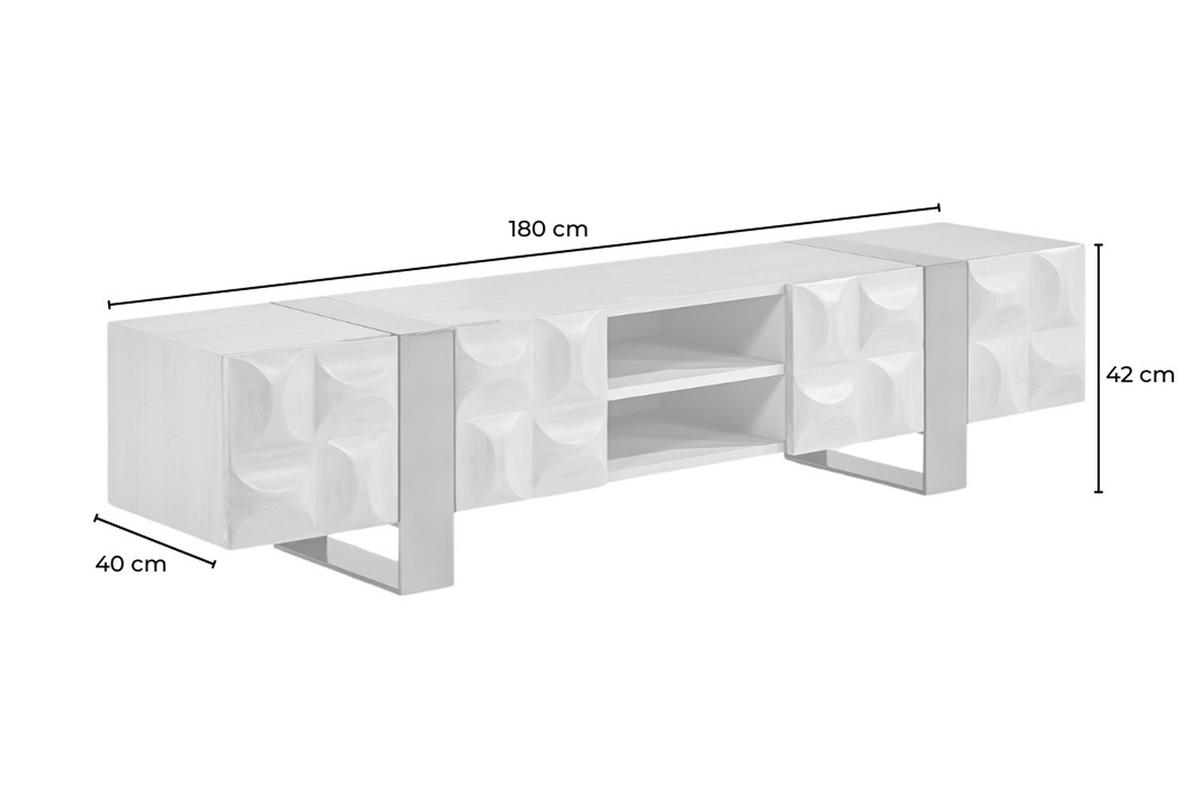 LOWBOARD MARGO Grau Holz - Grau, Holz/Metall (180/42/40cm) - KAWOLA