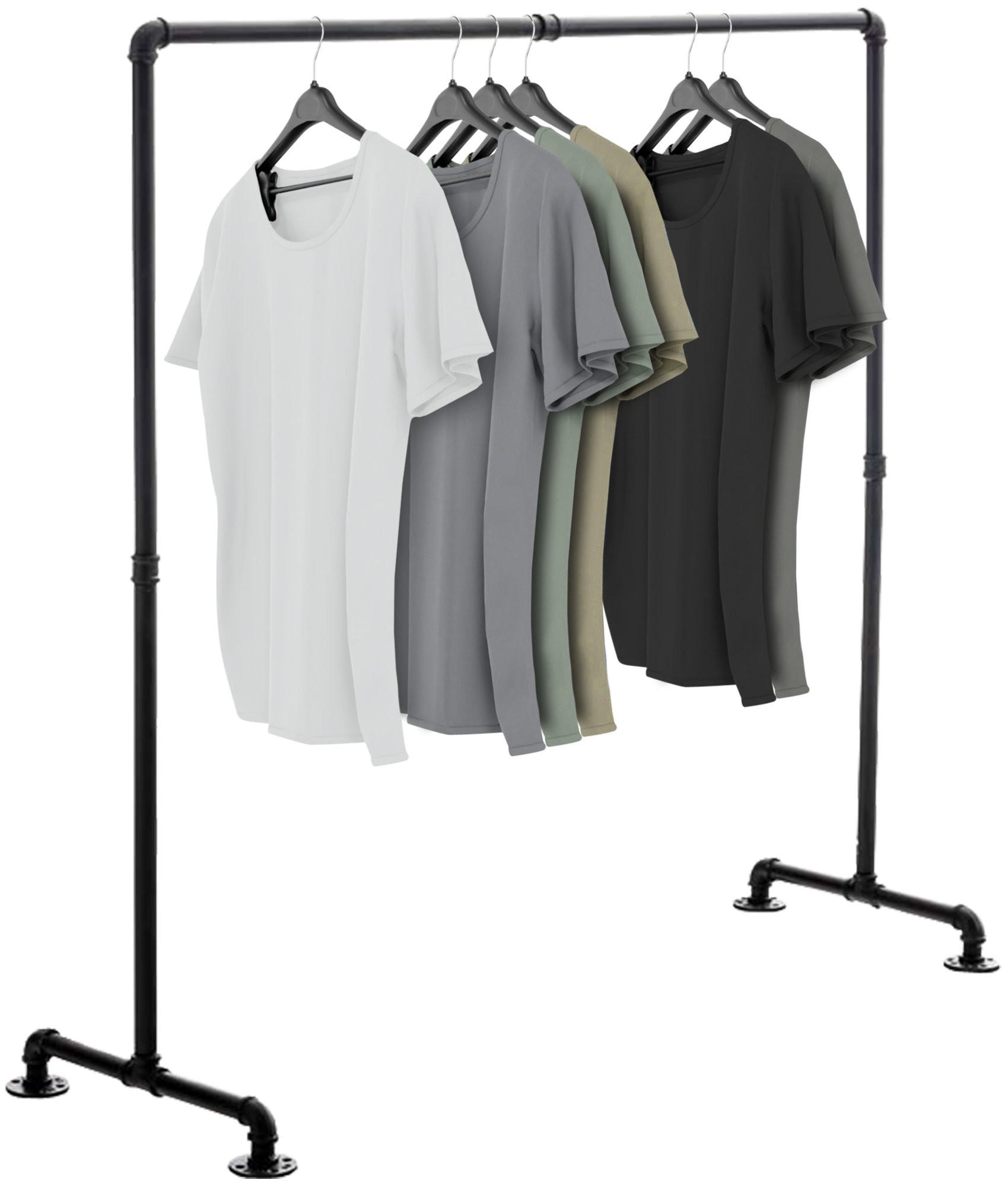 KLEIDERSTÄNDER 150 cm-schwarz-Metall - Schwarz, Metall (150/150/55cm) - CLP