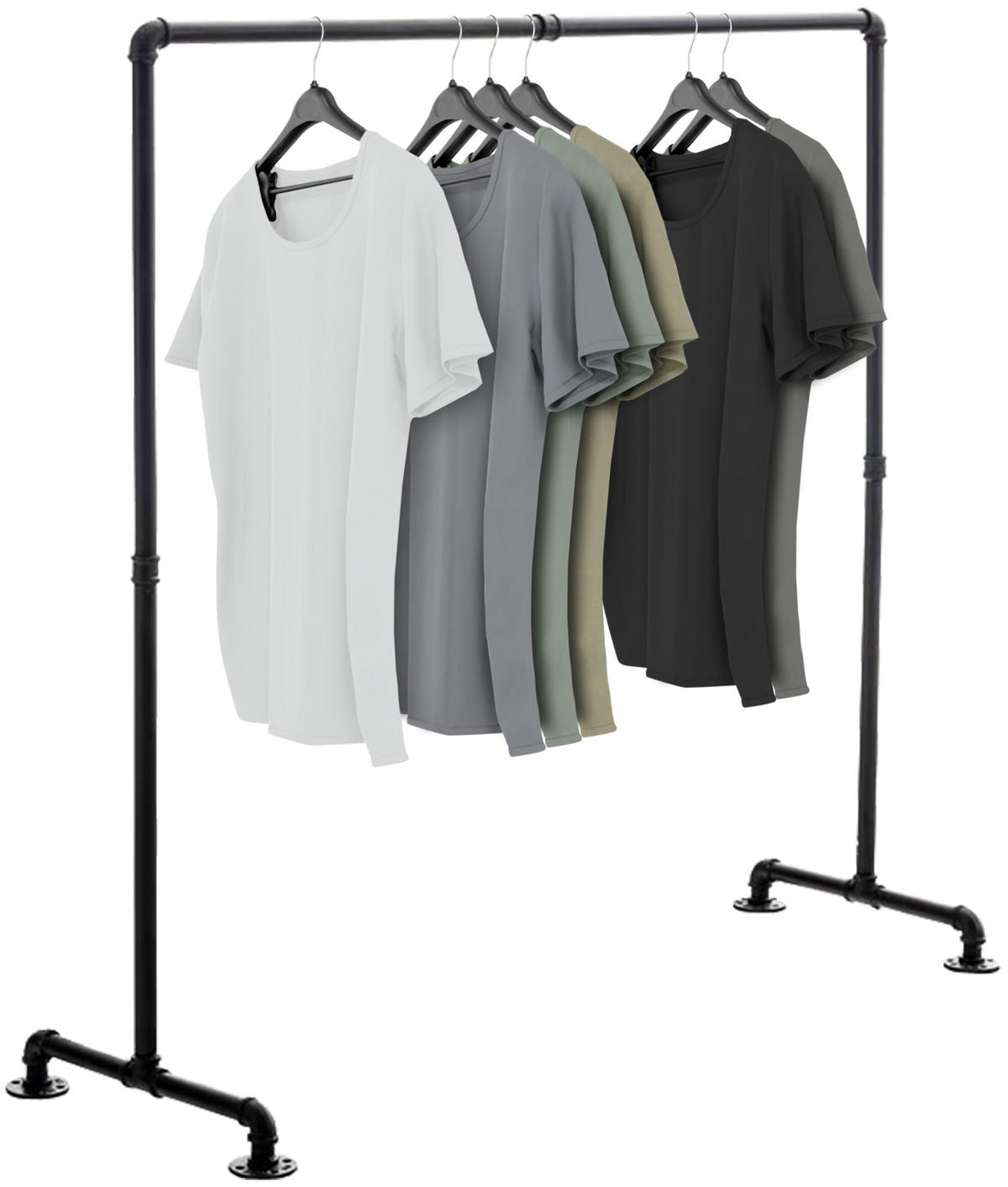 KLEIDERSTÄNDER 150 cm-schwarz-Metall - Schwarz, Metall (150/150/55cm) - CLP