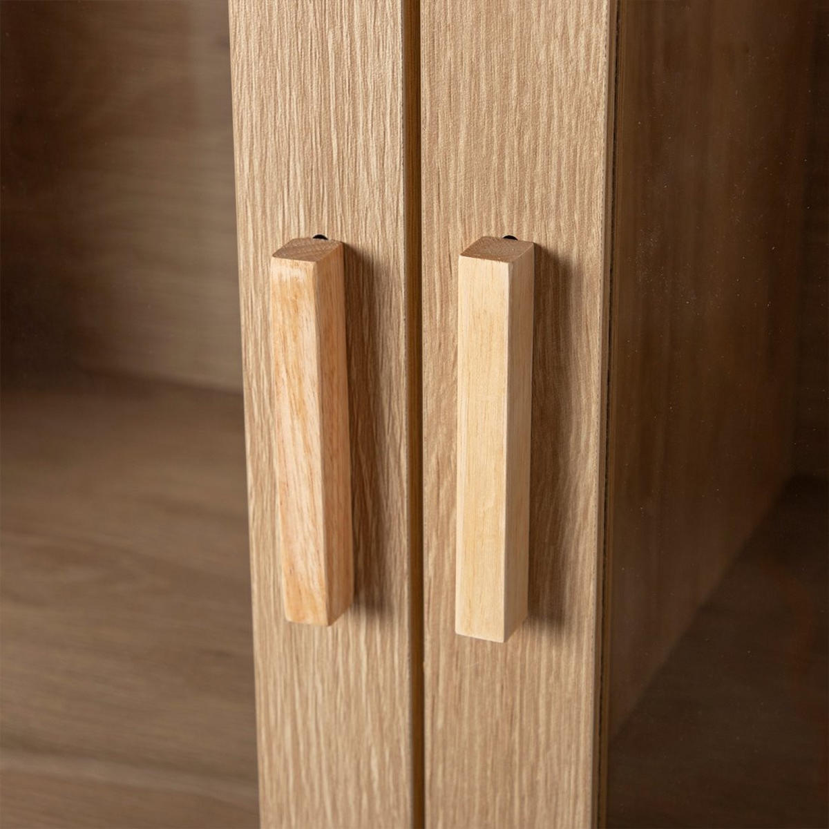 VITRINENSCHRANK DOPPELTER Tahiti Natürlich 100 cm x 170 cm - Naturfarben, Holzwerkstoff (100/170/40cm)