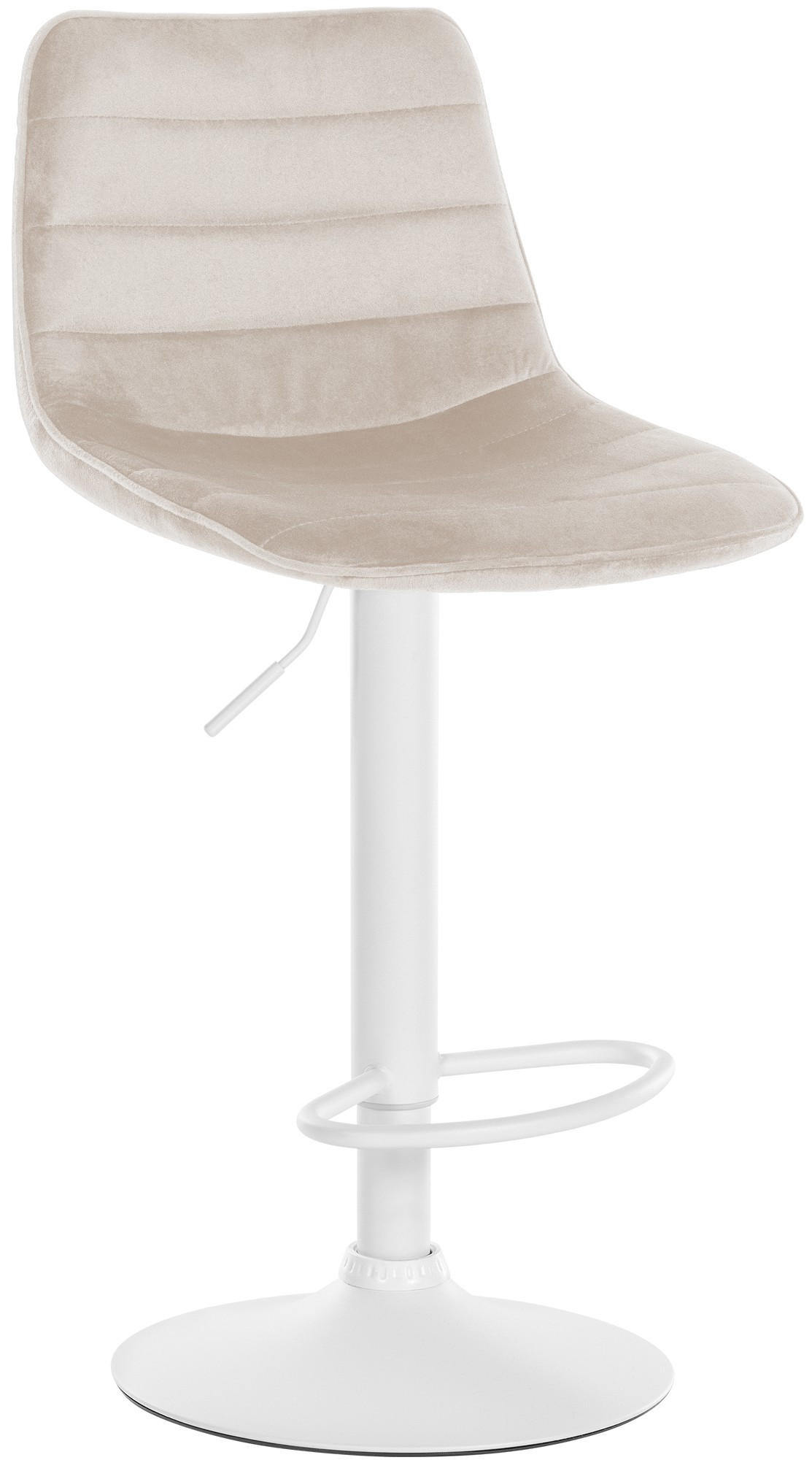BARHOCKER Samt creme - Creme/Weiß, Textil/Metall (45/89/46cm) - CLP