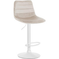 BARHOCKER Samt creme - Creme/Weiß, Textil/Metall (45/89/46cm) - CLP