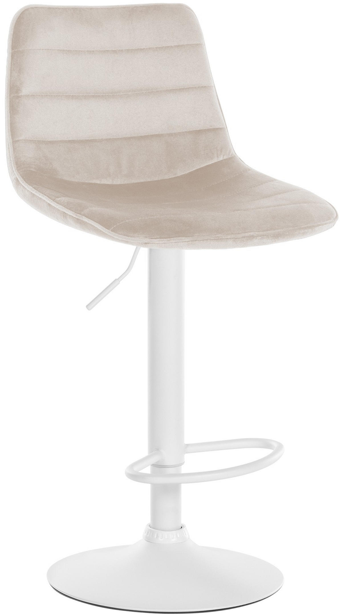 BARHOCKER Samt creme - Creme/Weiß, Textil/Metall (45/89/46cm) - CLP