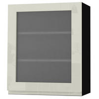 HÄNGESCHRANK Florence W2S/60 Schwarz / RAL 1013 perlweiß HG 60 / 32,5 / 72cm - Türanschlag links - Weiß Hochglanz/Schwarz, Holz/Holzwerkstoff (60/72/32.5cm) - Feldmann-Wohnen