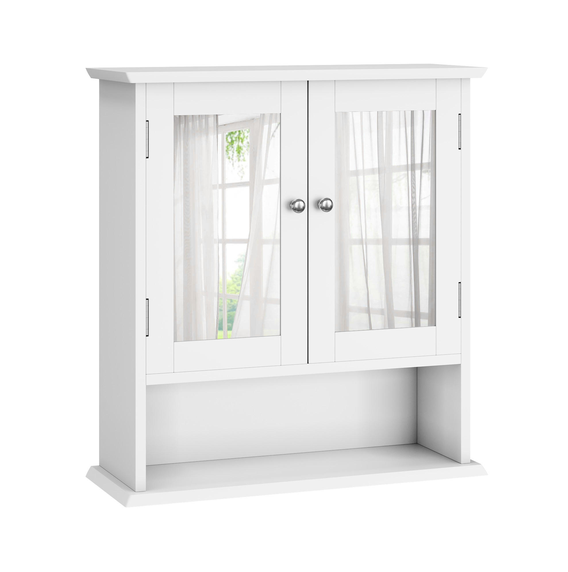 BADEZIMMERSCHRANK mit Spiegel 54,6 x 19,8 x 60 cm Weiß - Weiß, Glas (20/60/50cm) - Beauniv