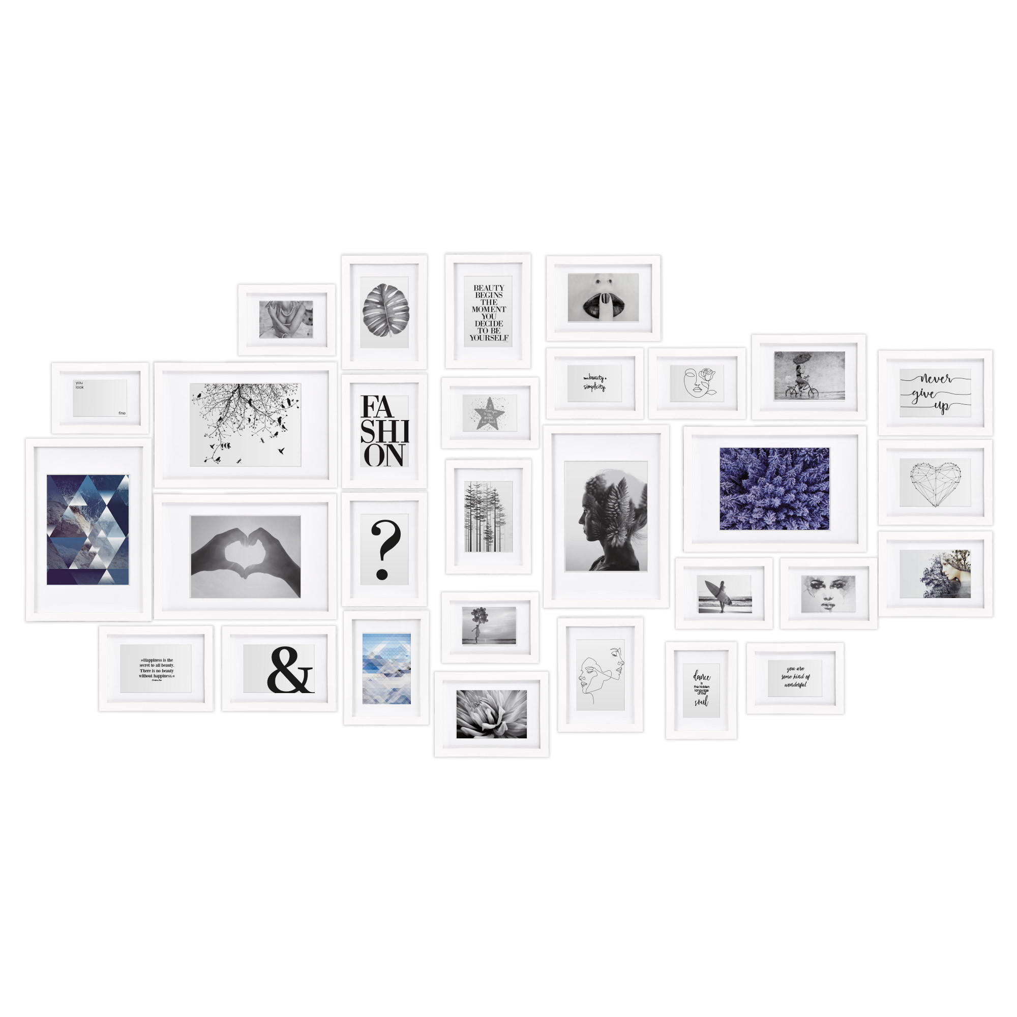 BILDERRAHMEN Emotion MDF Weiß (30tlg) - Weiß, Holzwerkstoff (34/2/36cm) - BoMoe