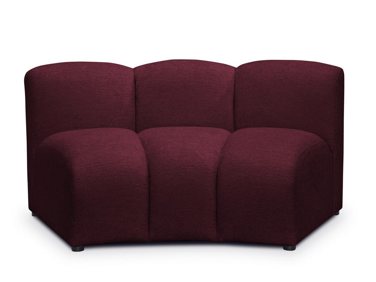SOFAELEMENT Chenille Stoff Rot - Bordeaux/Schwarz, Holzwerkstoff/Kunststoff (147/70/89cm) - Makamii