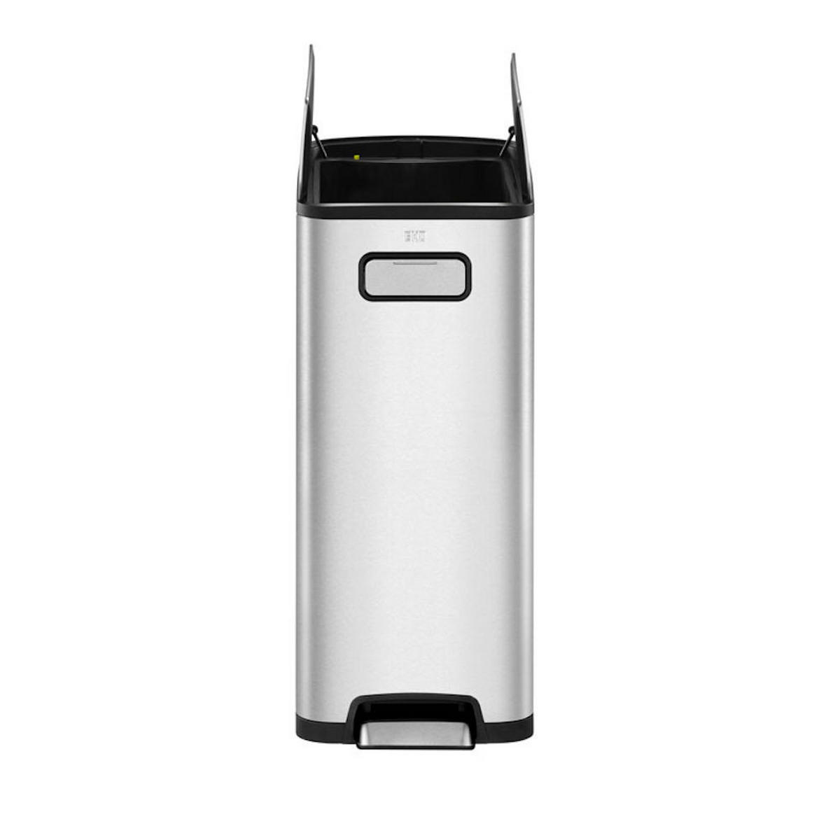 MÜLLEIMER Zur Abfallscheidung Aus Gebürstetem Edelstahl 30 Liter 64,6 x 25,5 x 44,8 cm Edelstahl - Silberfarben, Metall (25.5/64.6/44.8cm) - PROREGAL