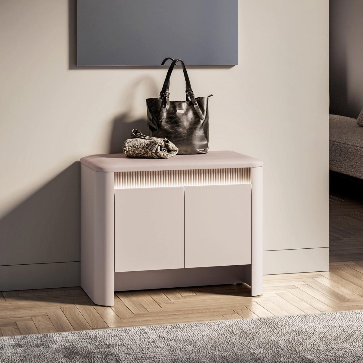 SCHUHSCHRANK Crupet Taupe 68 cm - Taupe, Holzwerkstoff (68/55/34cm) - Homebook