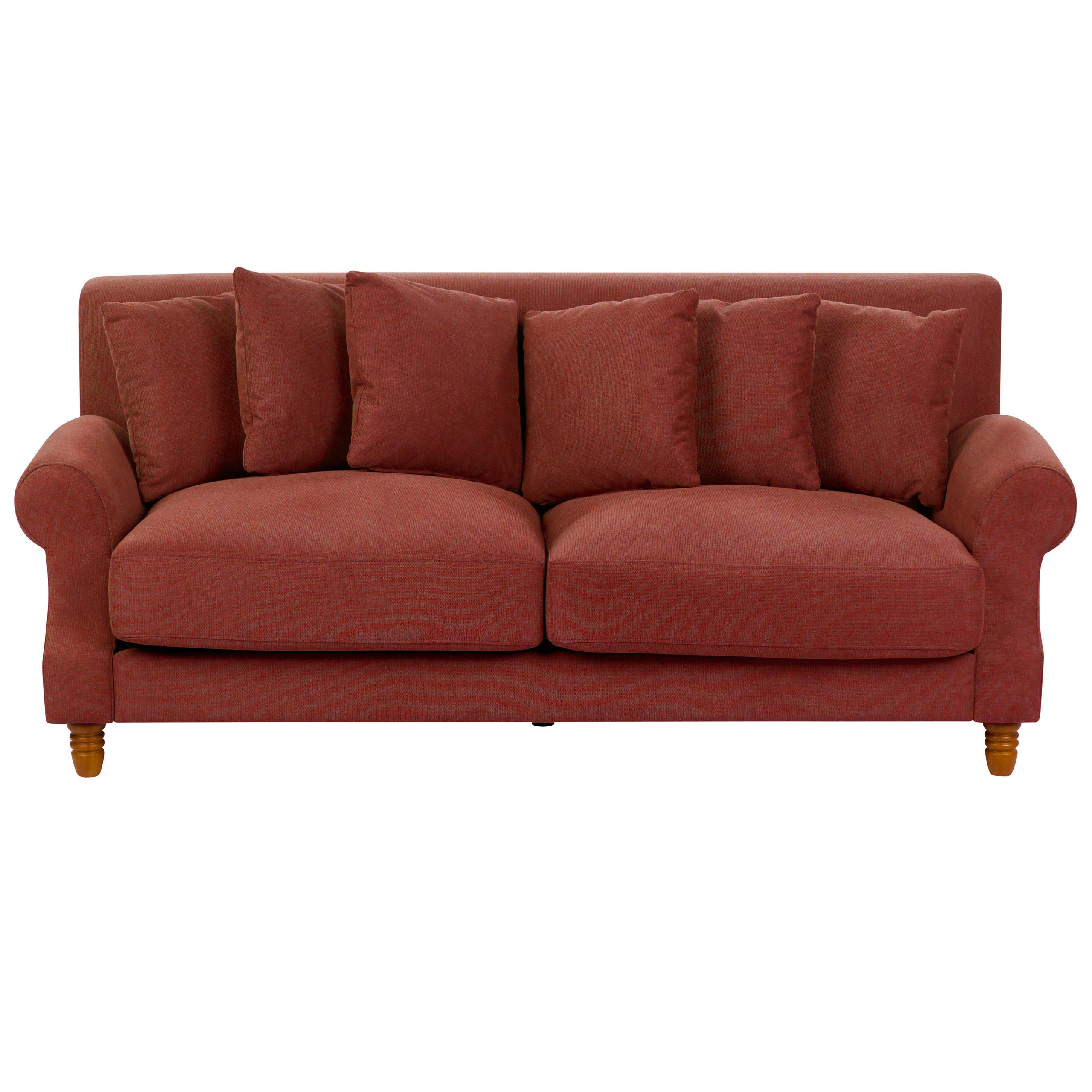 2-SITZER-SOFA rot Eike - Dunkelbraun/Rot, Textil (186/82/102cm) - Beliani