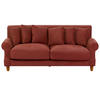 2-SITZER-SOFA rot Eike - Dunkelbraun/Rot, Textil (186/82/102cm) - Beliani