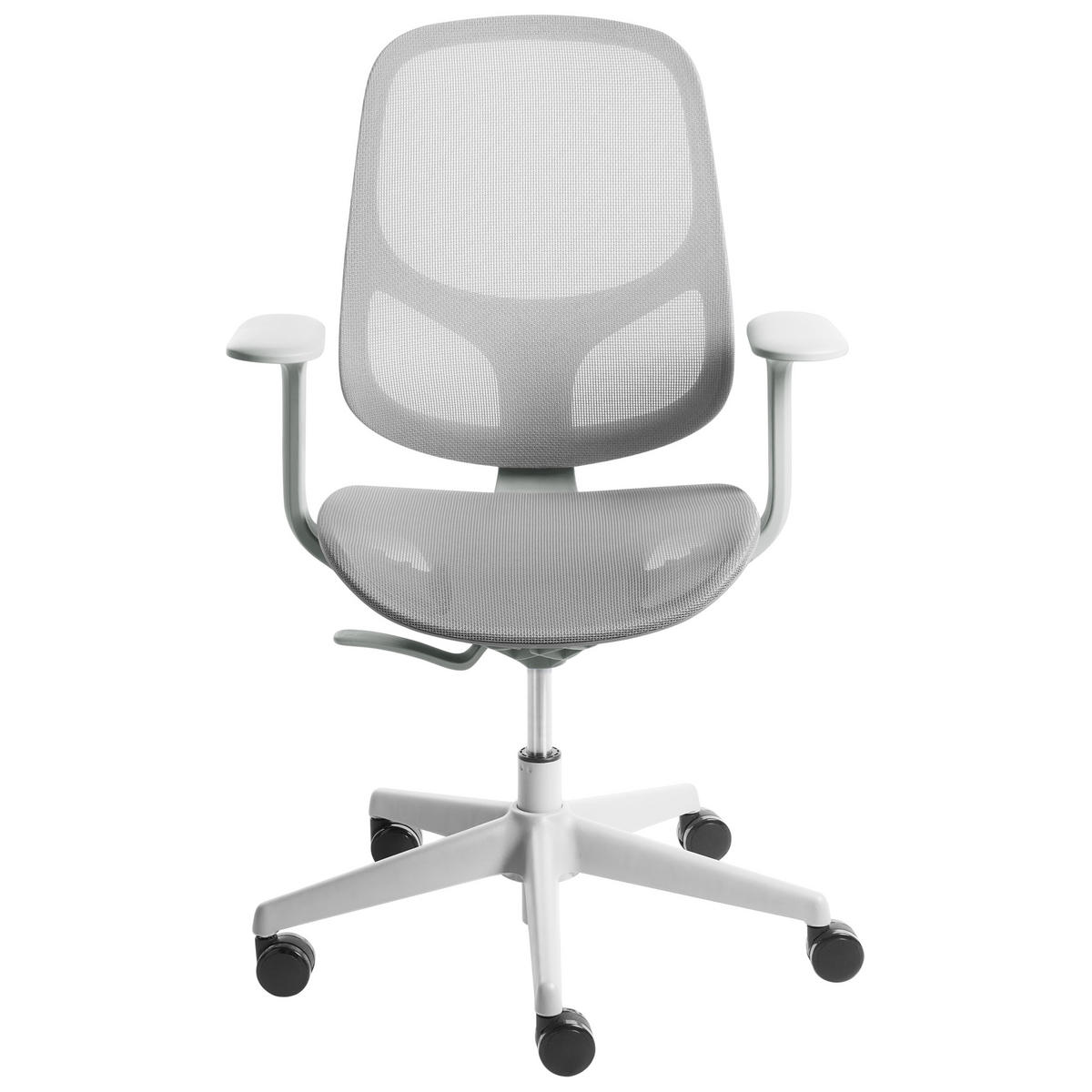BÜROSTUHL Hellgrau Aeri - Hellgrau, Textil (60/93/60cm) - Beliani
