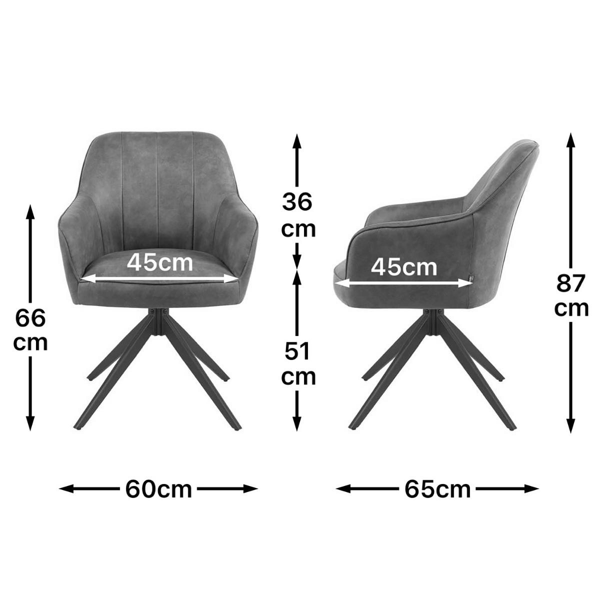 ARMLEHNSTUHL Mika-Timo - Taupe/Schwarz, Textil/Metall (60/87/65cm) - DUBI Möbel