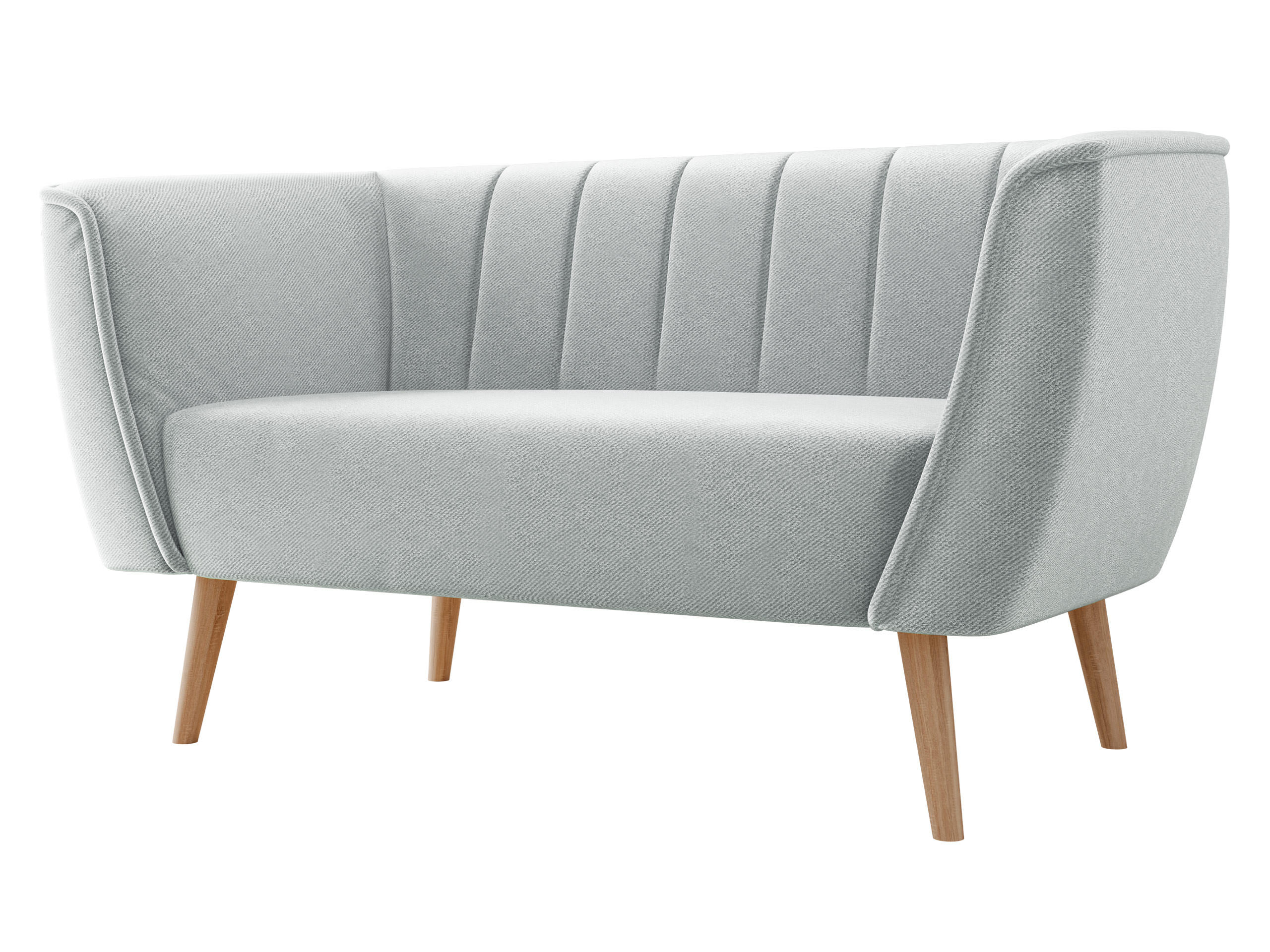 SOFA Pas 2 - Hellgrau/Naturfarben, Holz/Textil (142/75/74cm) - MIRJAN24