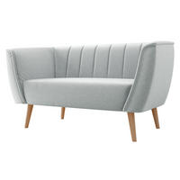 SOFA Pas 2 - Hellgrau/Naturfarben, Holz/Textil (142/75/74cm) - MIRJAN24