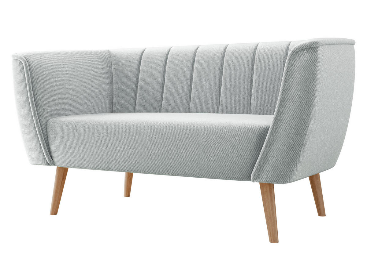 SOFA Pas 2 - Hellgrau/Naturfarben, Holz/Textil (142/75/74cm) - MIRJAN24