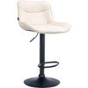 BARHOCKER TAMPA Creme Kunstleder Schwarz - Creme, Leder/Metall (49/85/51cm) - DELUKE