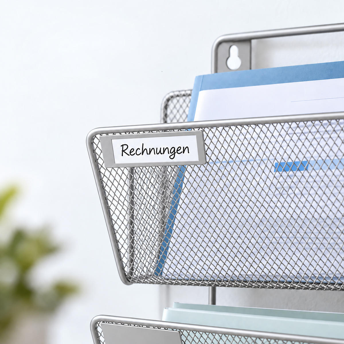 ZEITSCHRIFTENHALTER Silber Wandmontage 3 Ablagen - Silberfarben, Metall (32.5/41/12cm) - Relaxdays
