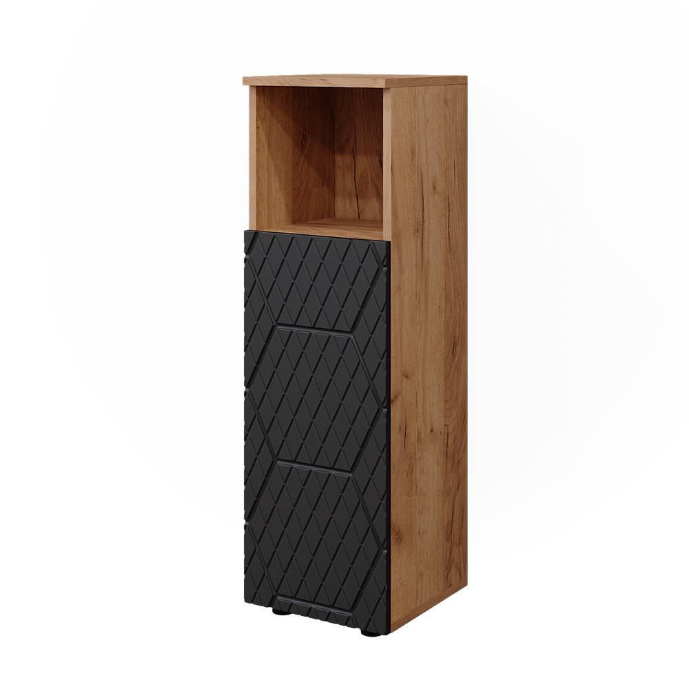 MIDISCHRANK Irma Anthrazit gestreift 30 x 95 cm - Anthrazit, Holzwerkstoff (30/95/30cm) - Vicco