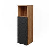 MIDISCHRANK Irma Anthrazit mit Wabenstruktur 30 x 95 cm - Anthrazit, Holzwerkstoff (30/95/30cm) - Vicco