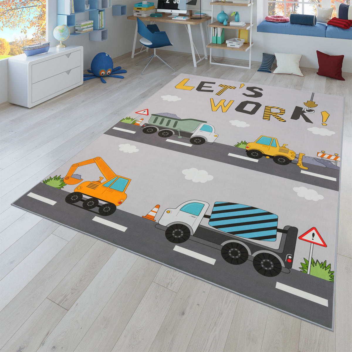 KINDERTEPPICH Grau 100 x 200 cm - Grau, Kunststoff (100/200cm) - TT Home