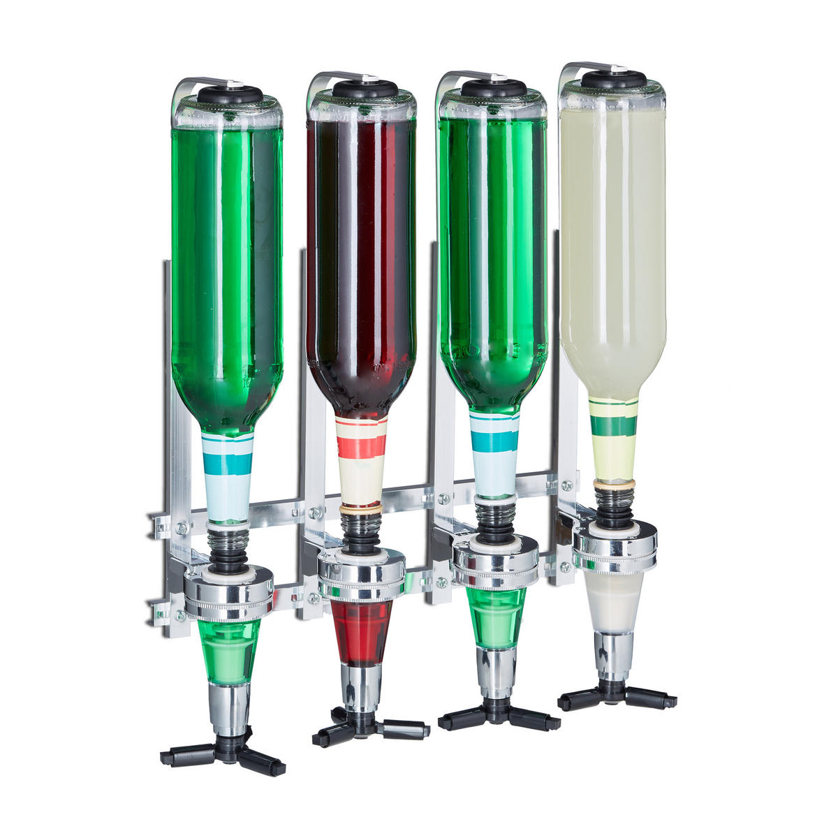 DRŽIAK na flašu - strieborná, kov/plast (35.5/36/11cm) - Relaxdays