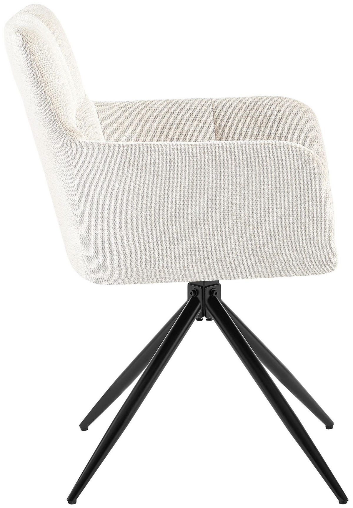 ARMLEHNENSTUHL 2er Set Stoff Creme - Creme/Schwarz, Textil/Metall (59/87/59cm) - CLP