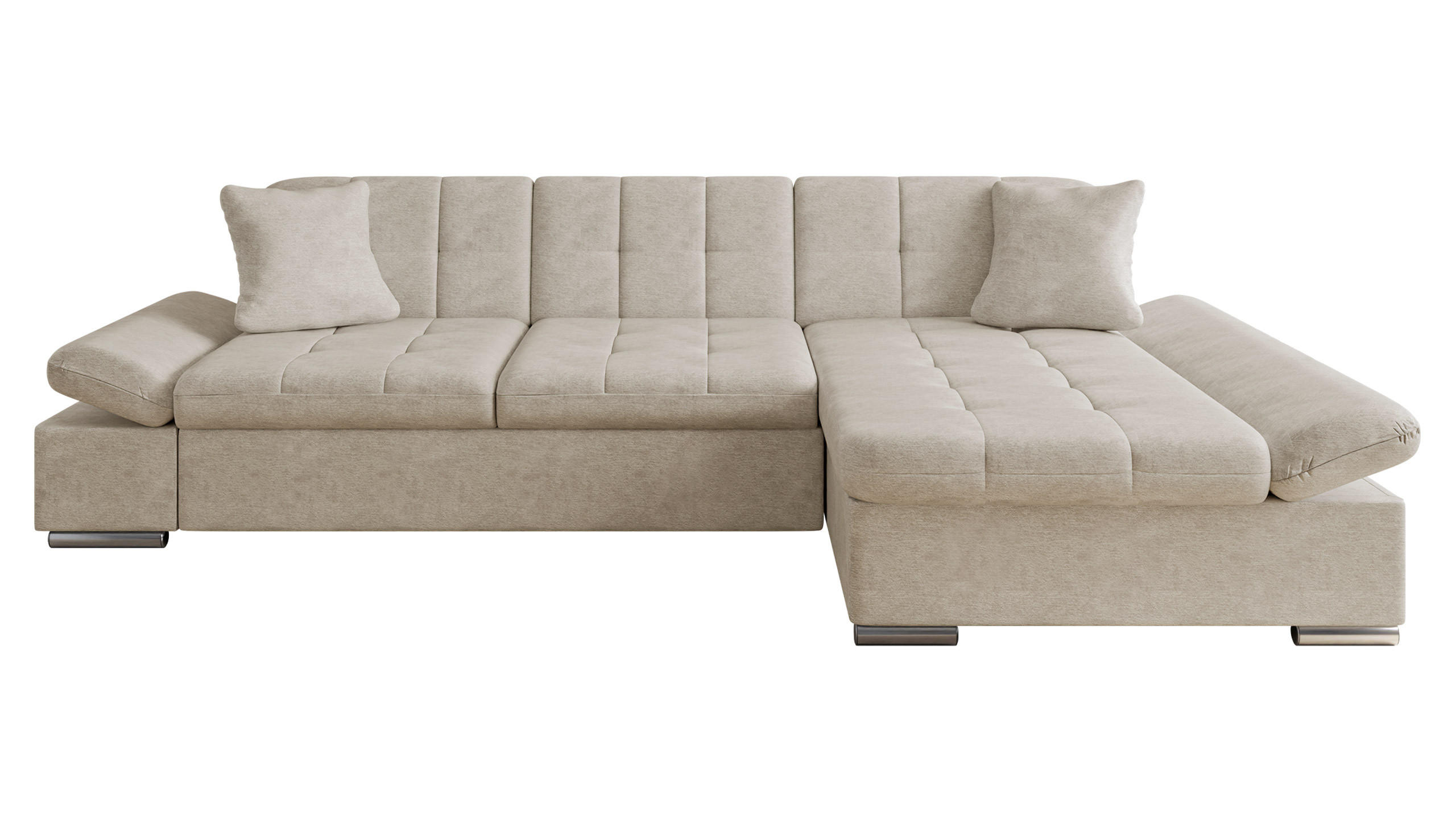 ECKSOFA Malwi, Seite: Rechts - Champagner, Holz/Textil (278/161cm) - MIRJAN24