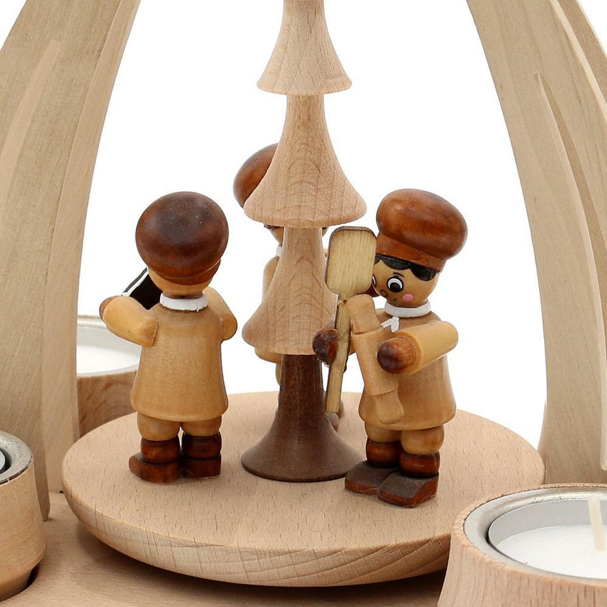 TISCH-PYRAMIDE Bäckerfiguren 14/18/24 cm - Multicolor, Holz (0.1/24/0.1cm) - Dekoteam24