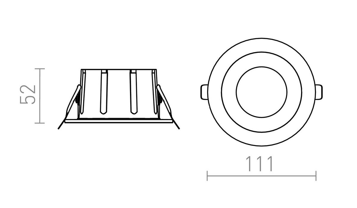 EINBAULEUCHTE ANSEL Weiß Schwarzchrom 12 W - Weiß, Metall (112/112/12cm) - Rendl