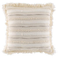 DEKOKISSEN mit Fransen Atlas Natural 40/40/15 cm - Beige, Naturmaterialen (40/40cm) - Douceur d´intérieur